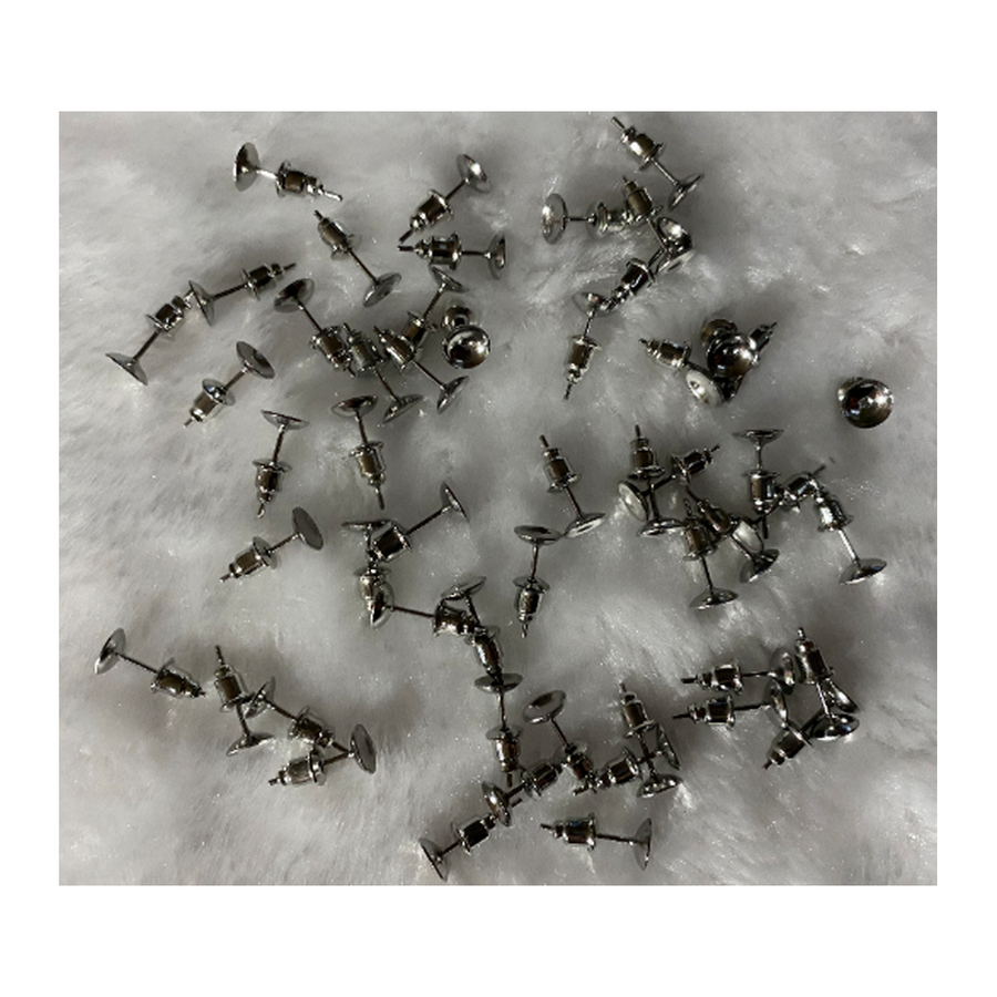 7-NP98112  Nerūdyjančio plieno vinutės, auskarams, su taurele 6mm, už porą