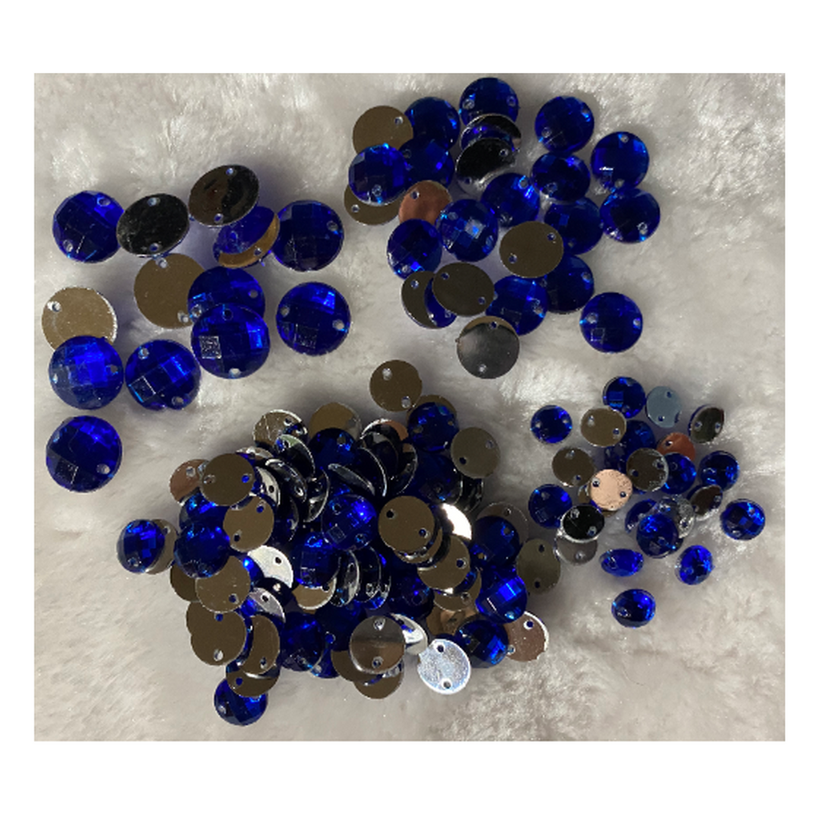 PR-90013 Dekoravimui, prisiuvama akrilinė detalė, 10mm, 1vnt.,  MĖLYNA