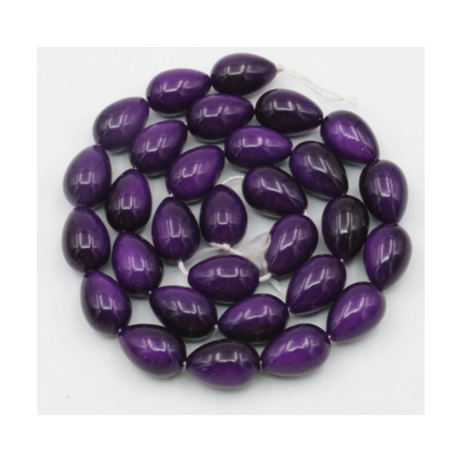 ST-KS1443  Stiklinis karoliukas "Lašelis", 10x14mm,  1vnt.,  ALYVINIS