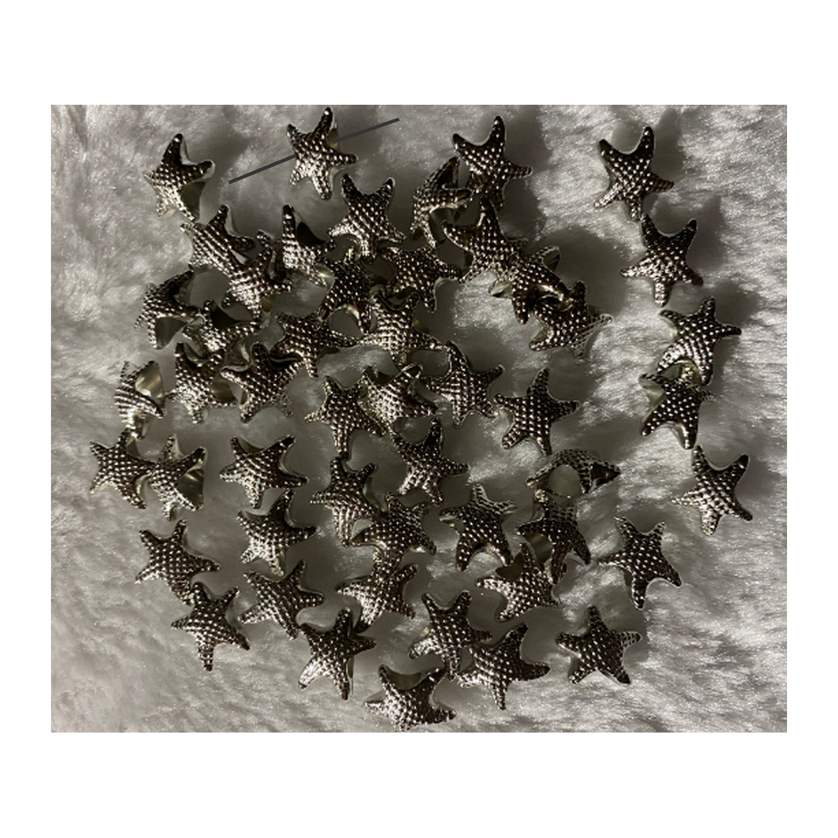 7-3097  Akrilinis , metalizuotas karoliukas, "Žvaigždė", apie 12mm, 1vnt.