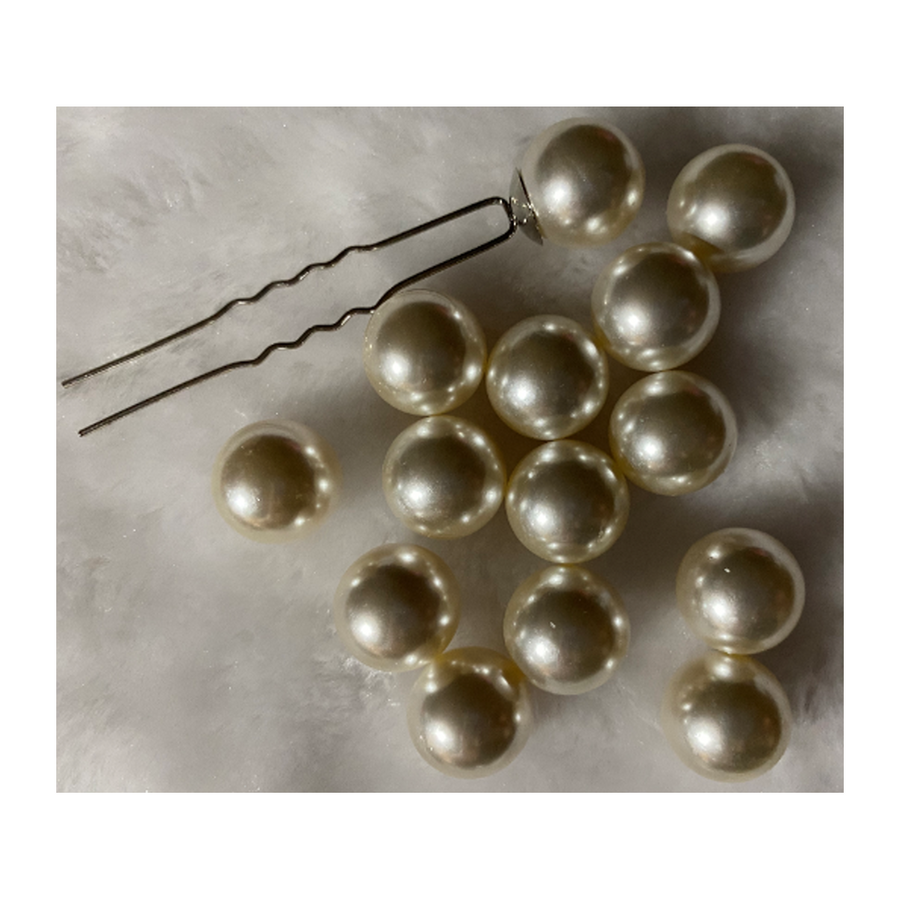 PER-16001  Akrilinis perliukas 14mm, BE SKYLUTĖS, 1 vnt., BALSVAS