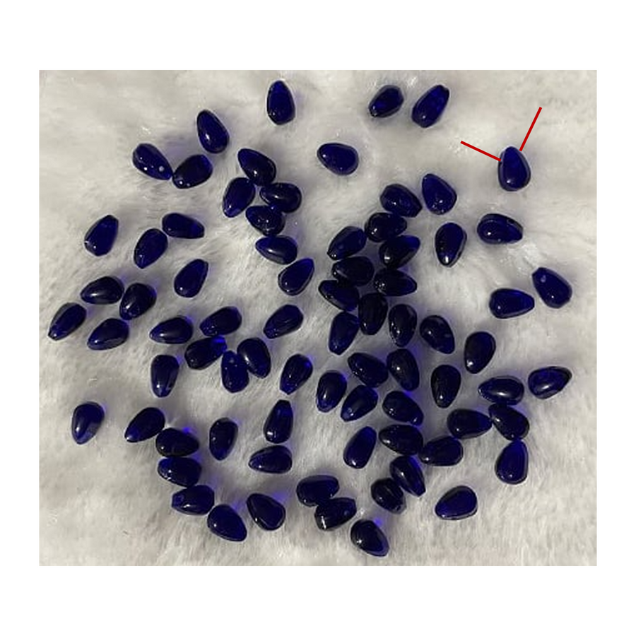 ST-KR1170  Stiklinis karoliukas, 6x9mm, 1vnt., TAMSIAI MĖLYNAS