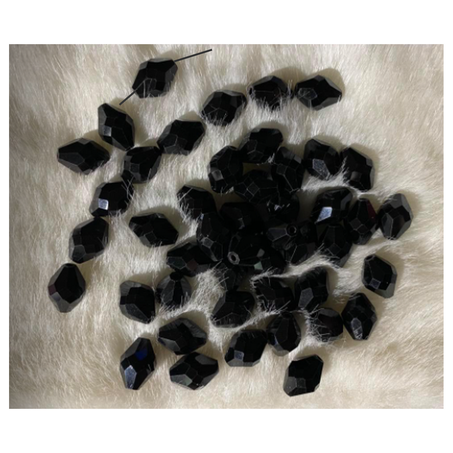 KR35011  Kristalo karoliukai, 10x13.5mm, JUODI, 10vnt.