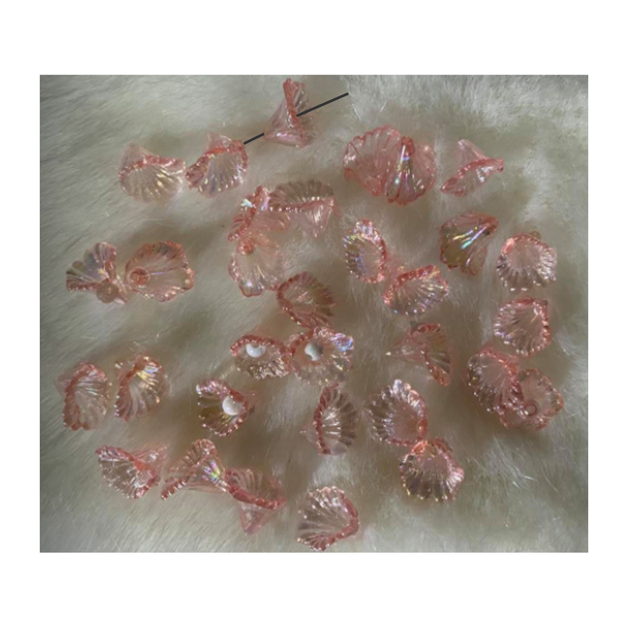 GS-A033  Akrilinė gėlytė, 12mm, 1vnt., Rožinė AB