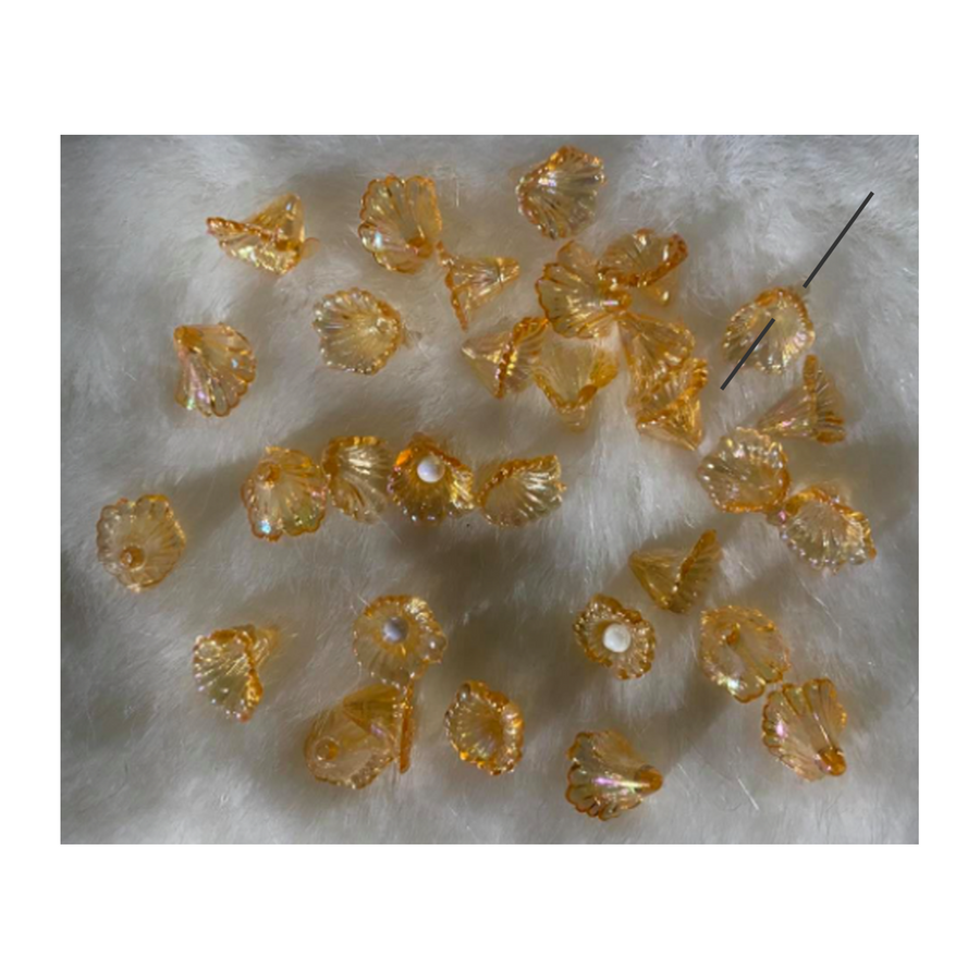 GS-A035  Akrilinė gėlytė, 12mm, 1vnt., Oranžinė AB