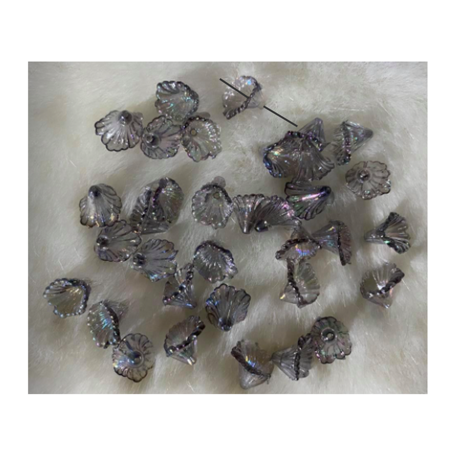 GS-A032  Akrilinė gėlytė, 12mm, 1vnt., Pilka AB
