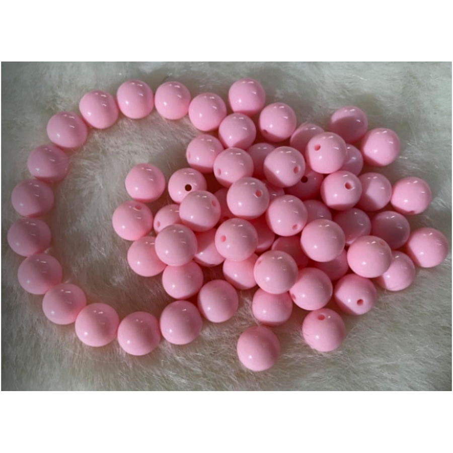AK-BUB128M Akrilinis karoliukas, 12mm,  sp., 1vnt., ROŽINIS