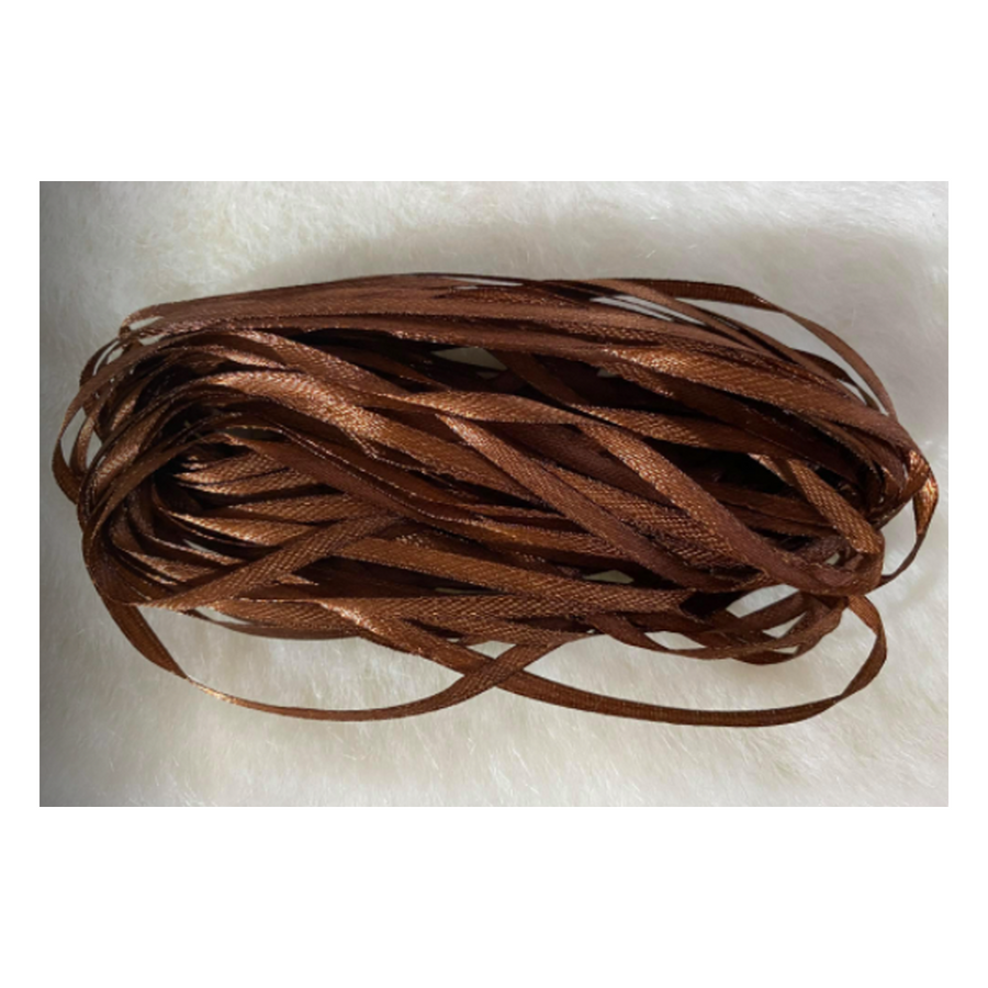 KS-3M02  Satino juostelė, 3mm,  apie 10m., RUDA