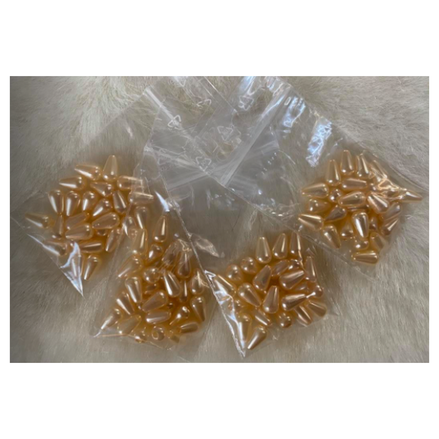PER-G0704  Akriliniai perliukai, 6x10mm, 25 vnt., GELSVI