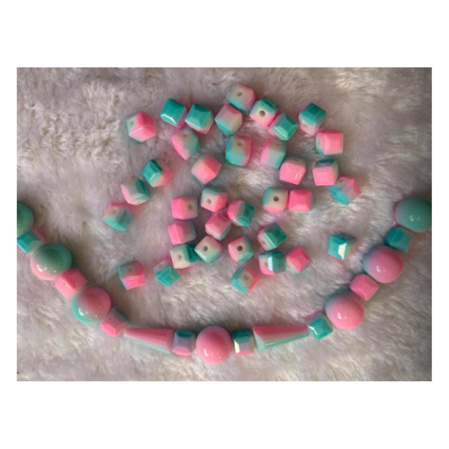 ST-KR7977  Stiklinis karoliukas, 8mm, rausvai-melsvas, 1vnt.