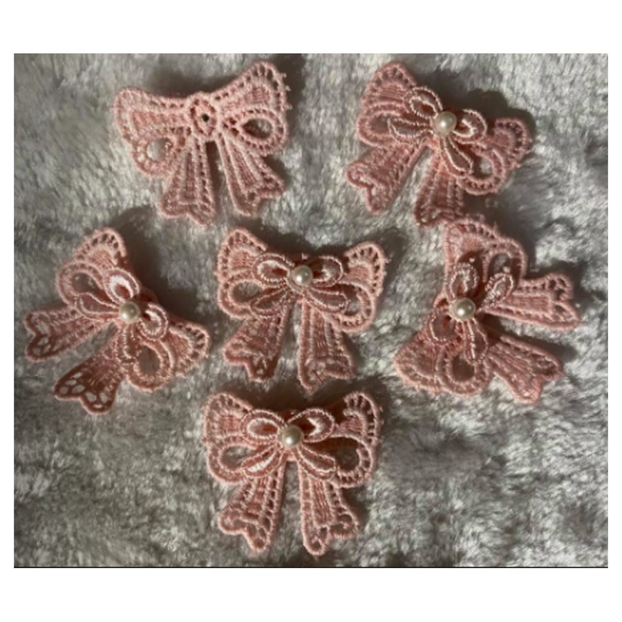 G-NER531  Nėrinys "Drugelis", 4.5cm., 1vnt., ROŽINIS