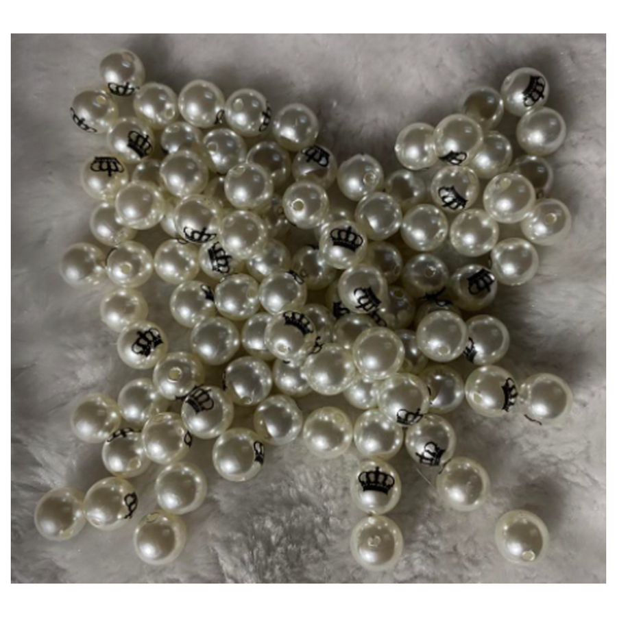 PER-AKR9246  Akrilinis perliukas, 10mm, su karūna, 1vnt.