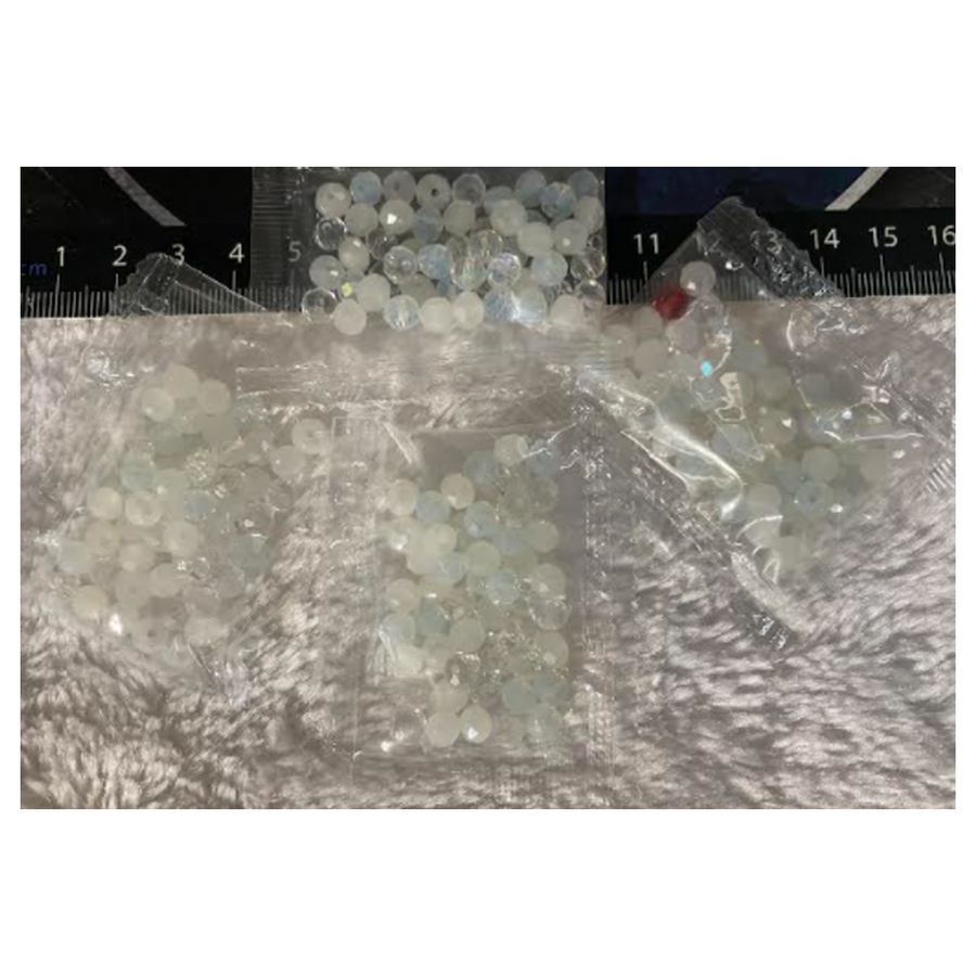 KRO-4104  Kristalo karoliukaim rondelė, 4x6mm, apie 50vnt., MIX, ŠVIESŪS