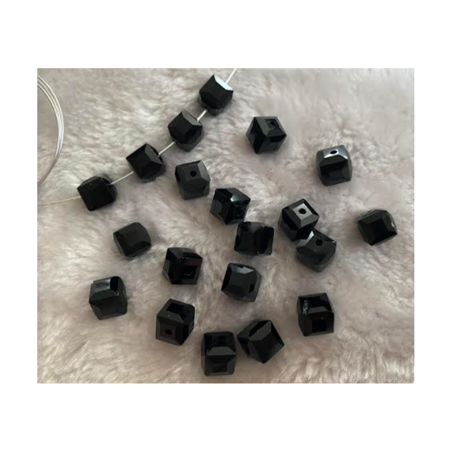 KR-K-1011 Kristalo karoliukas, 10mm, 1vnt., juoda sp.