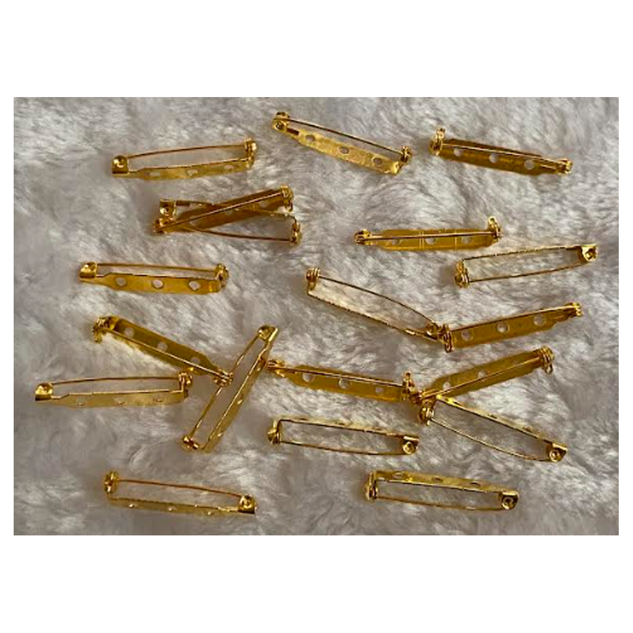 AUK-30401  Užsegimas sagei, 32mmx5mm, 1vnt., aukso sp.