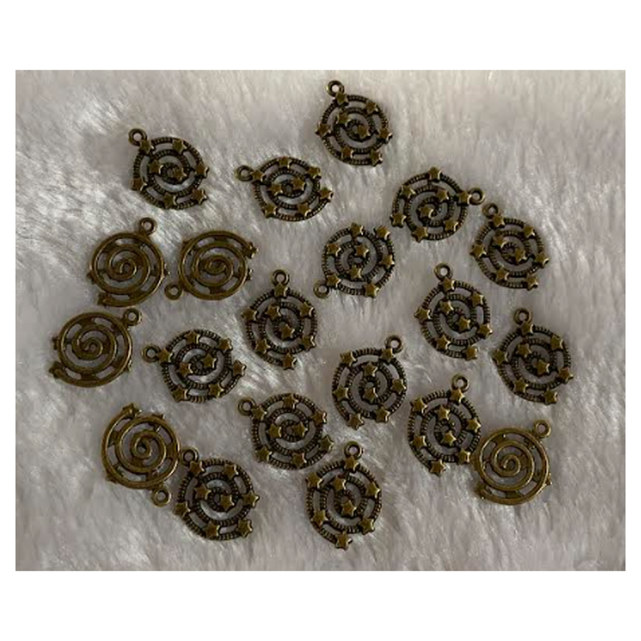 ZAL-V-760  Pakabukas "Žvaigždutės", 20mm, 1vnt., send., žalvario sp.