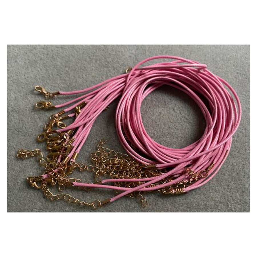 V-UZ-809  Virvutė su užsegimu, 44cmx2mm, ROŽINĖ