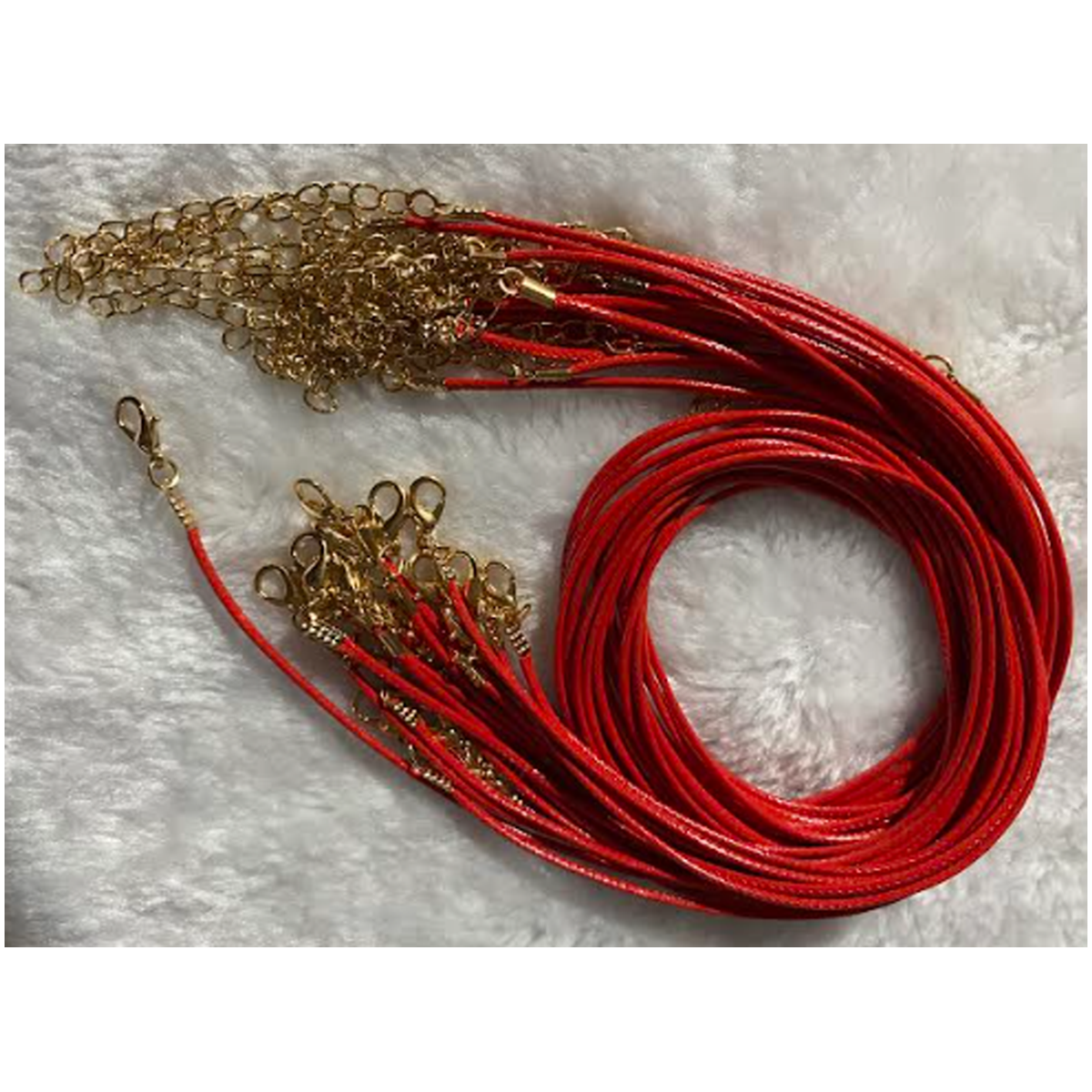 V-UZ-805  Virvutė su užsegimu, 44cmx2mm, RAUDONA