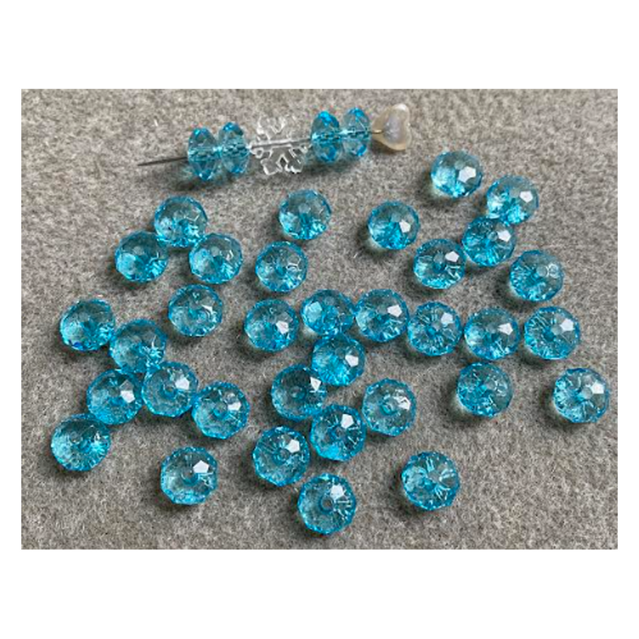 AKR-SK-05 Akrilinis karoliukas, rondelė, 10x7mm, 1vnt., MELSVAS