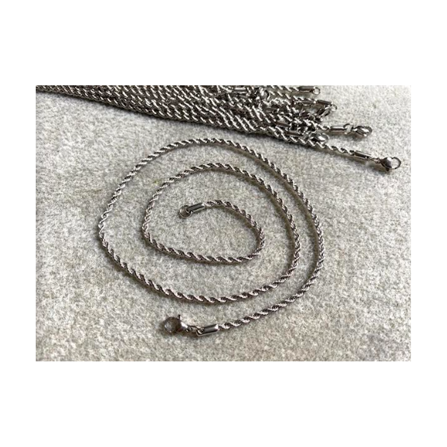 7-NP348  Nerūdyjančio plieno grandinėlė, 48cmx3mm, 1 vnt.