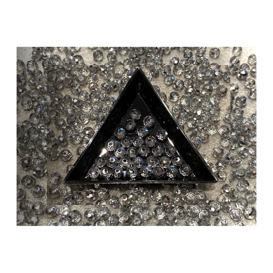 KR-S6450  Kristalo karoliukai,  rondelė, 6x4.5mm, 40 vnt.,  SIDABRO-DEIMANTO sp.