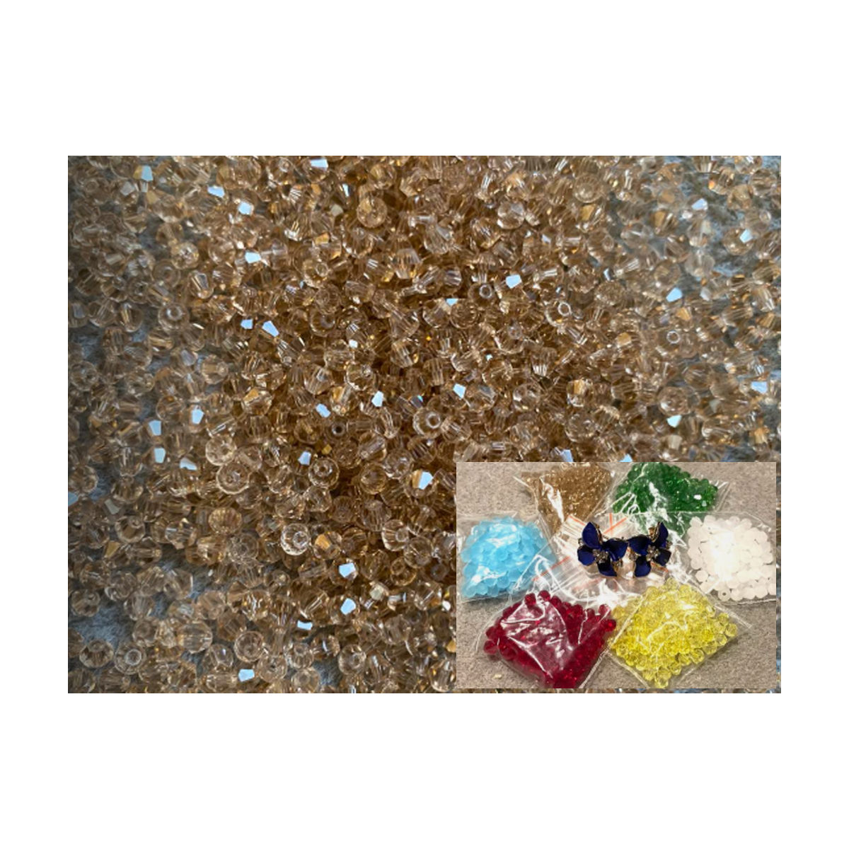 KR-BK4675  Kristalo karoliukai, bikone, 4mm, 100vnt., šviesiai RUDI