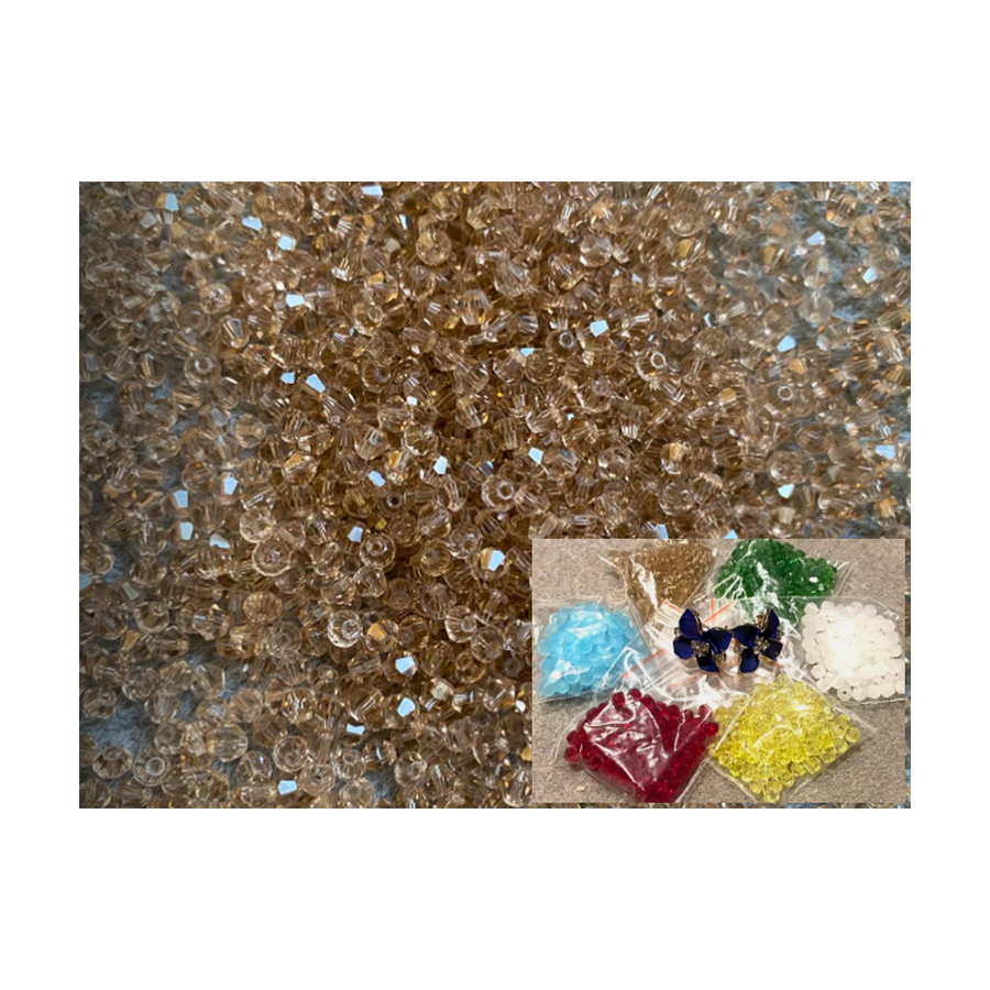 KR-BK4675  Kristalo karoliukai, bikone, 4mm, 100vnt., šviesiai RUDI