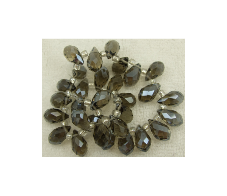 KR-9220 Karoliukas lašelis, 14x8mm, tamsaus deimanto su efektu sp.
