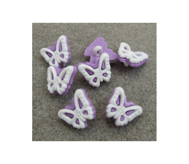 SA-122 Saga drugelis, 16x15mm, violetinė-balta