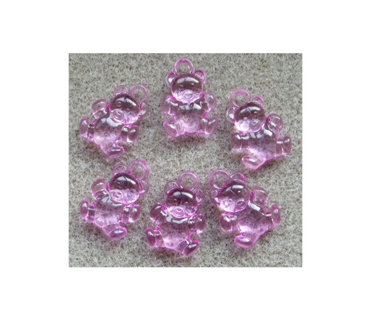 AKR-MSK11 Akrilinis pakabukas meškutis, 20x15mm, ALYVINIS