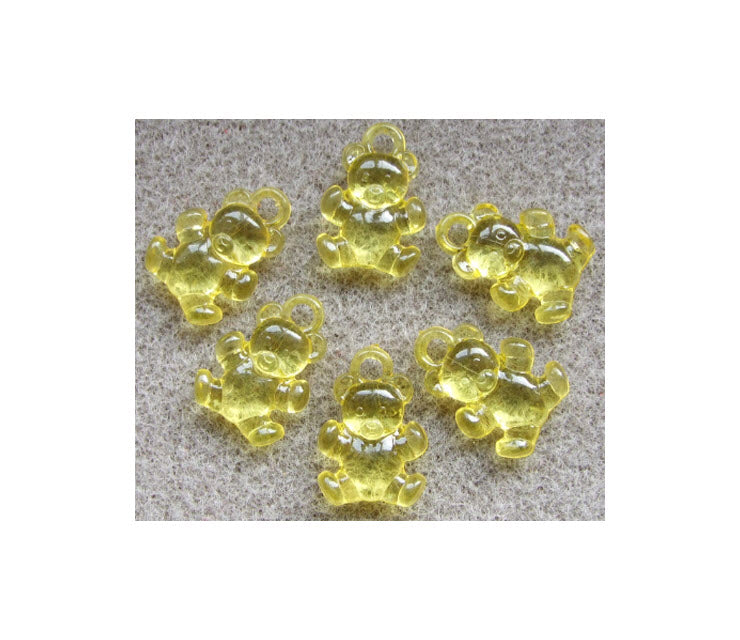 AKR-MSK14 Akrilinis pakabukas meškutis, 20x15mm, GELTONAS