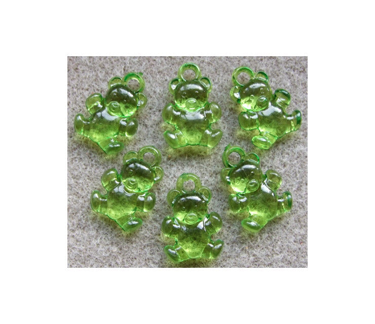 AKR-MSK16 Akrilinis pakabukas meškutis, 20x15mm, ŽALIAS