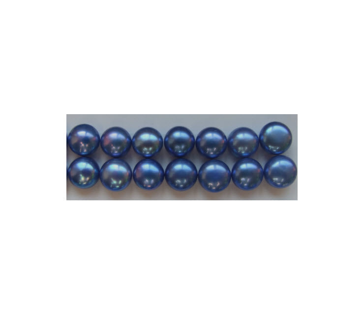 PERL-M859 Pusiau gręžtas perliukas, 8mm, kaina už 1 vnt., mėlynas