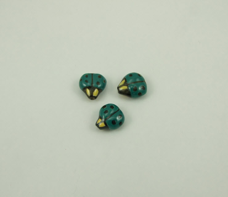 11-5974 Porcelianinė Boružėlė, turkio sp., 16x15mm