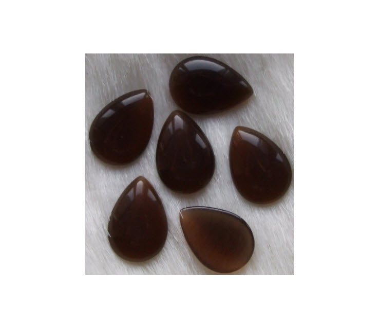 KAB-KA31181 Kabošonas "katės akis" tamsiai ruda, 18x13mm