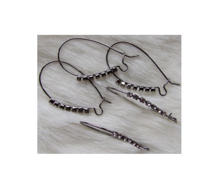 JUOD-ASK3998 Auskarams, 39x18mm, su skaidriom kristalo akutėm, už porą
