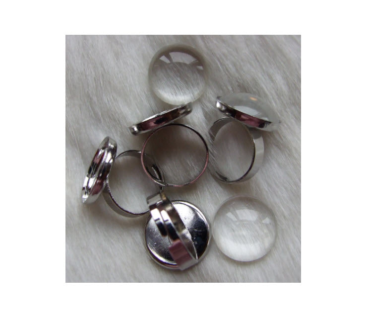 7-PTN455  Ruošinys žiedui, tinka 18mm kabošonas, platinos sp.