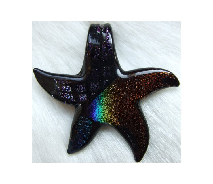 Z-2 Rankų darbo Dichroic stiklinis pakabukas, apie 55mm