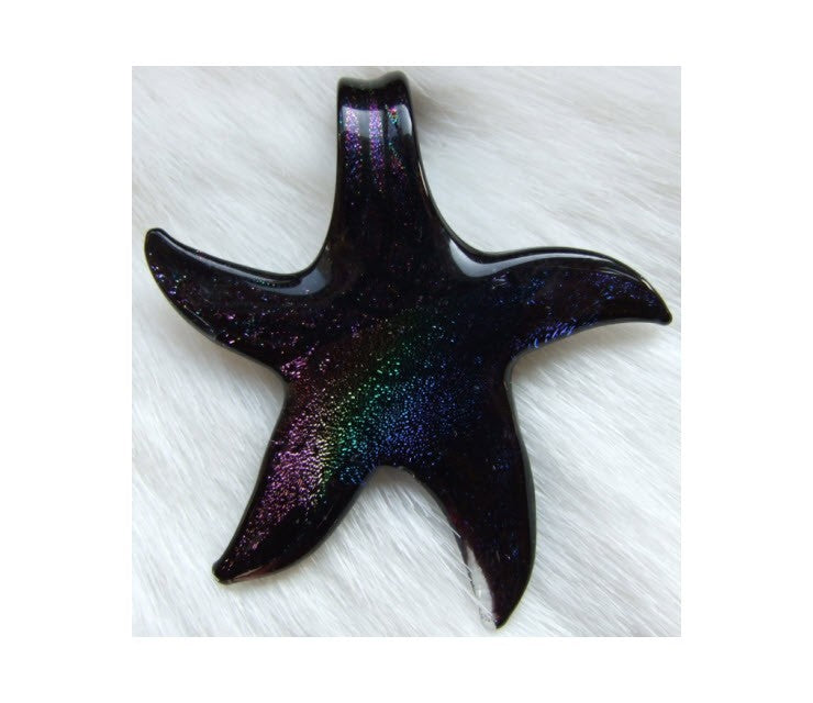 Z-6 Rankų darbo Dichroic stiklinis pakabukas, apie 55mm