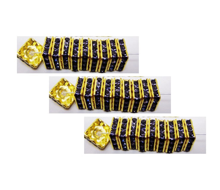 KR-JNT1 Aukso sp., intarpas su kristalo alyvinėm akutėm, 6x2.5mm,