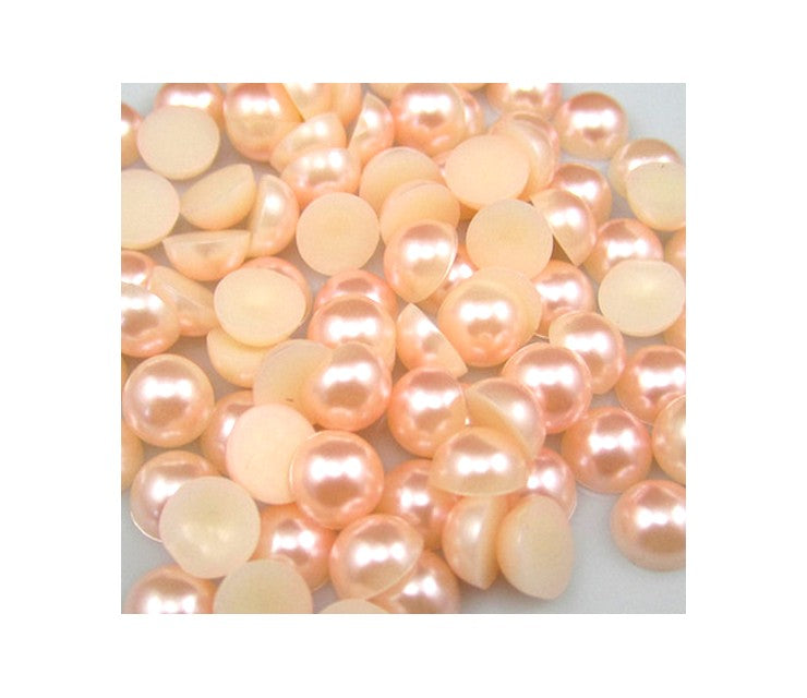 KAB-AKR0009 Akrilinis perliuko kabošonas, 9mm, šv. persikine sp.