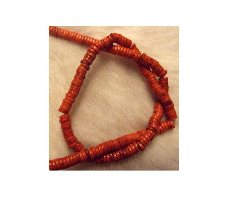 AK-HW193 Hovlito karoliukas, diskelis, 6x2mm, oranžinis