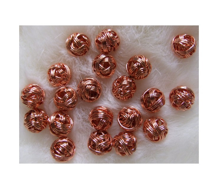 ROZ-AUK10733 Karoliukas, 10mm, "Raizgytas", rož., aukso sp.
