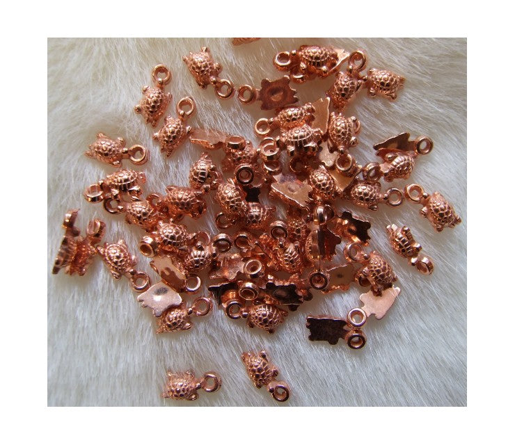 ROZ-A7430 Rožinio aukso metalizuotas pakabukas, 12x5 mm, "Vėžliukas"