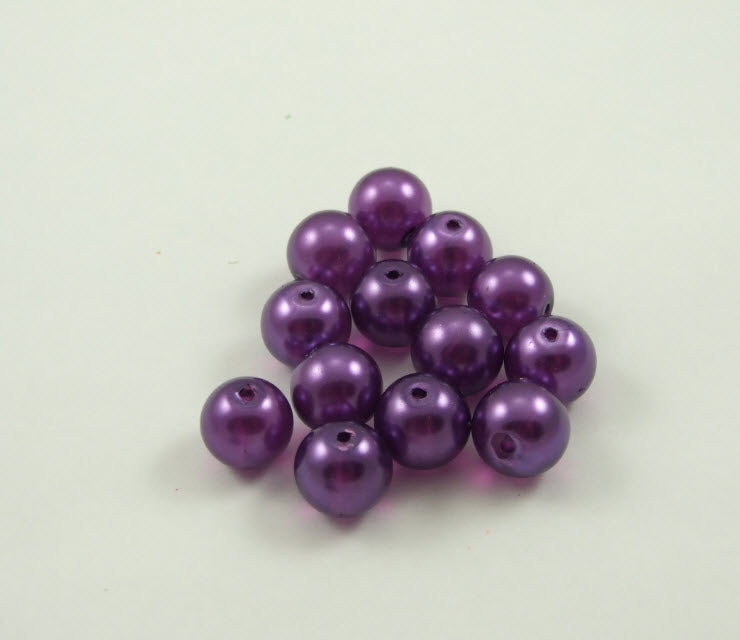 P-5533 Stiklinis perliukas, 12mm, skaidriai violetinis