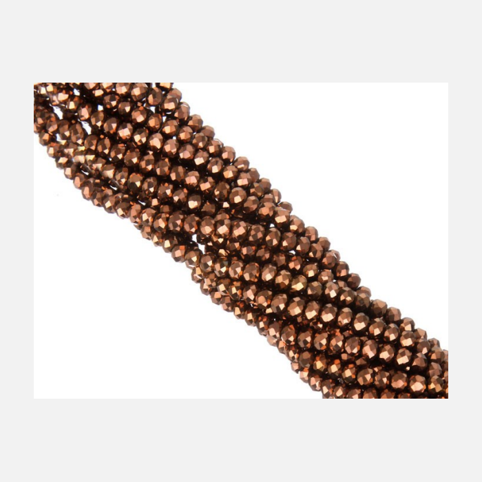 R-6961 Kristalo karoliukas,  rondelė, 4x3mm,  RUDA 1