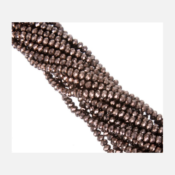 R-6965 Kristalo karoliukas, rondelė, 4x3mm, RUDA 2