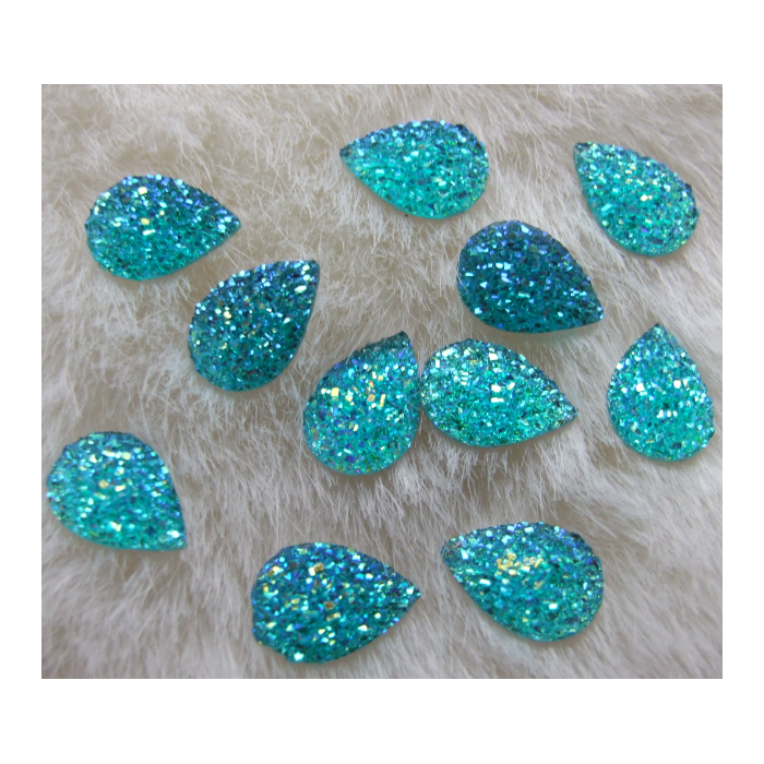 AK-KK1212 Akrilinis kabošonas "Lašas", apie 18x13mm, ŽALIAS