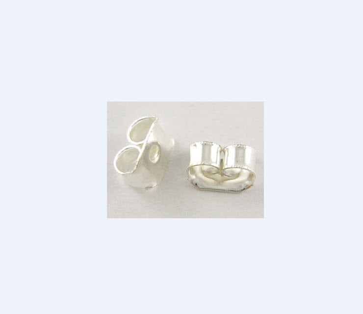 8-012SO Sidabruoti spaustukai auskarams, 5x4mm, 1vnt.