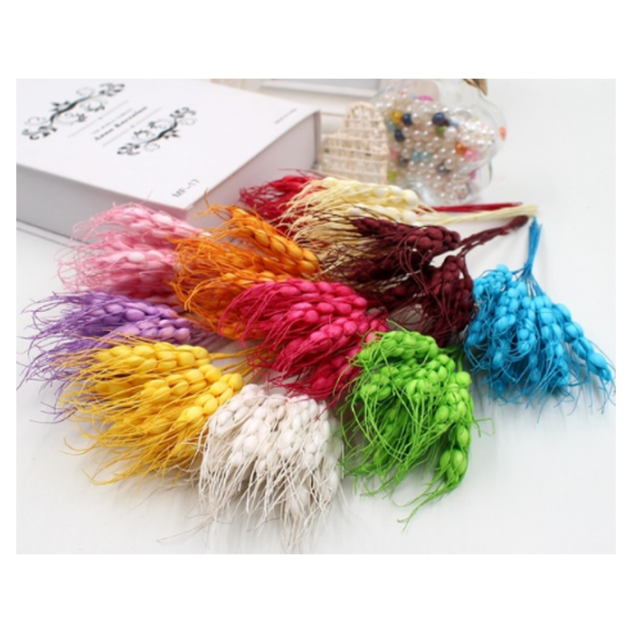 BR-RB4  Dirbtinių mulberry gėlyčių burbuliukų puokštė, apie 11 cm, ŽALSVOS